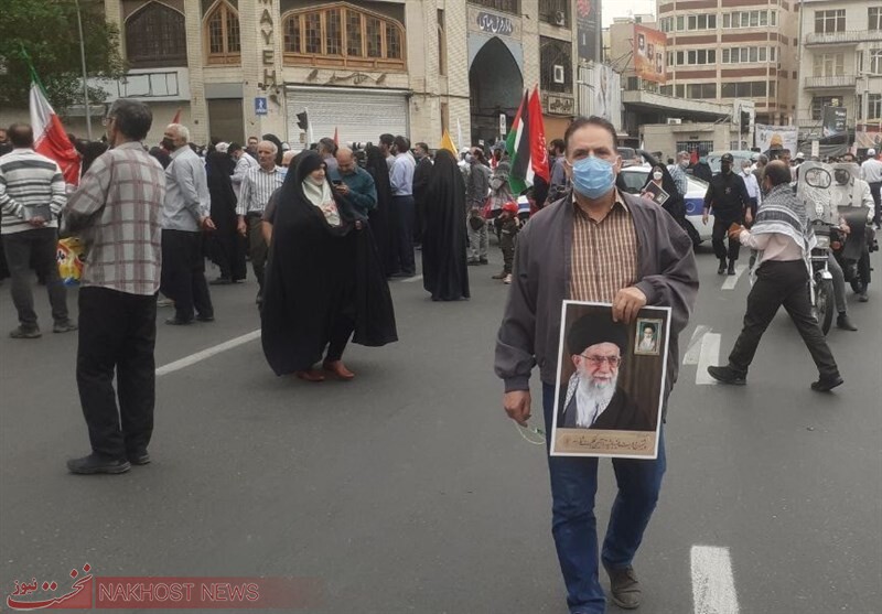 روز قدس ۱۴۰۱| مردم تهران پیش از آغاز راهپیمایی به خیابان‌ها آمده‌اند
