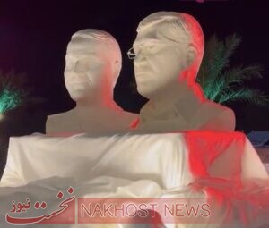 نصب سردیس حاج قاسم و ابومهدی در محل شهادت آن‌ها