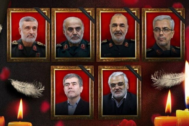 زمان مراسم تشییع فرماندهان شهید نیروهای مسلح