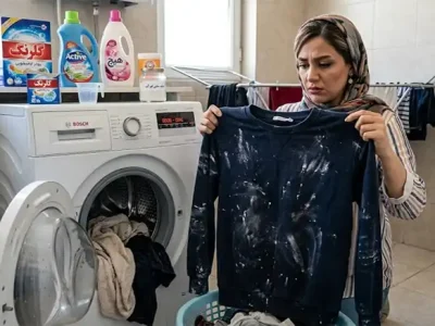 چرا لباس ها در ماشین لباسشویی سفیدک میزند